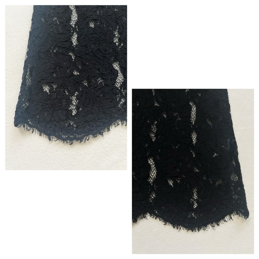 Aritzia Wilfred Black Lace Silk Trim Sleeveless Sheer Blouse XS Romantic Elegant - Picture 6 of 15